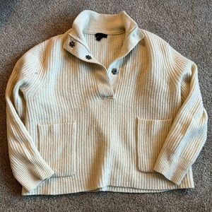 J Crew cream wool sweater size large